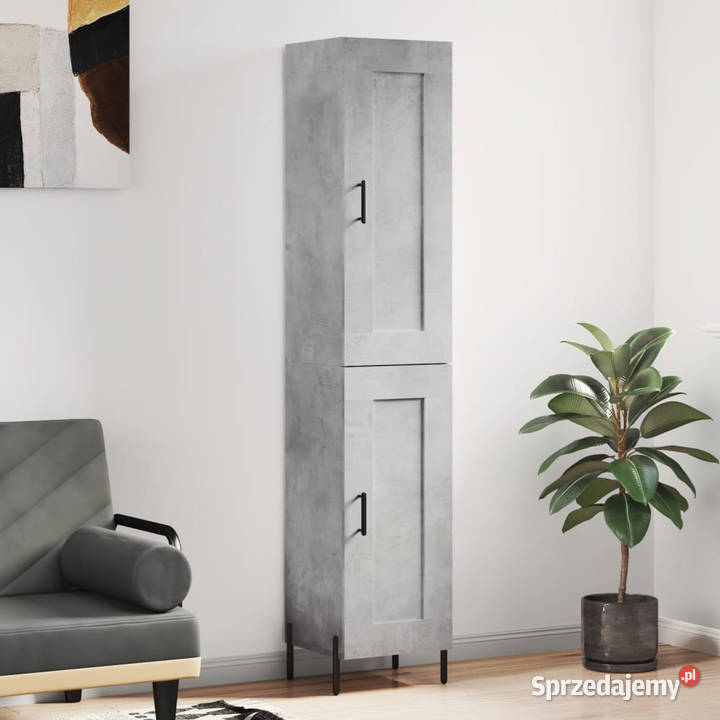 Wysoka szafka szarość betonu 345x34x180 Warszawa