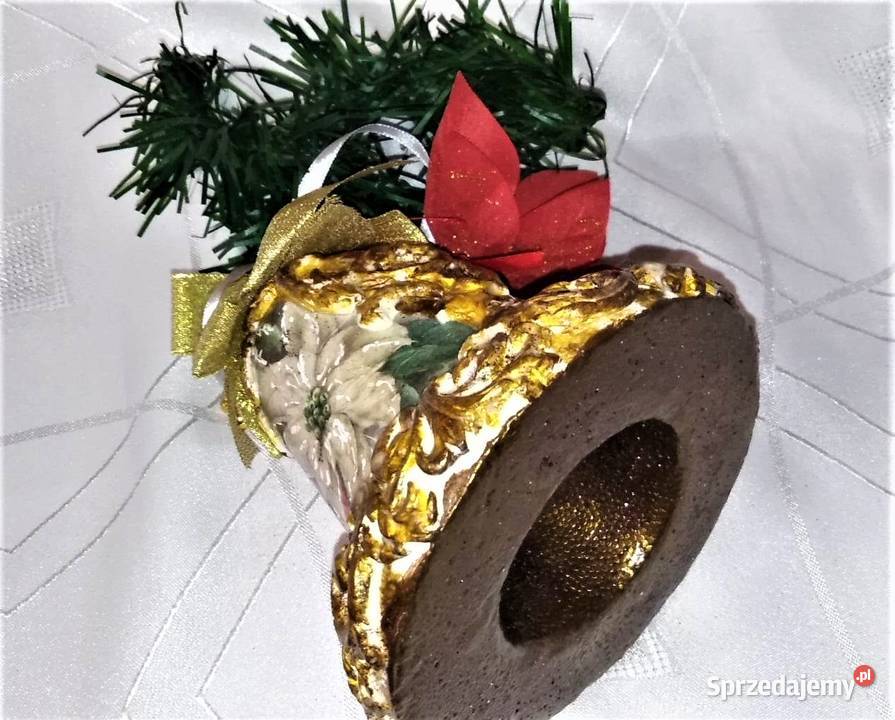 Duży dzwonek styropianowy handmade decoupage Rękodzieło Warszawa