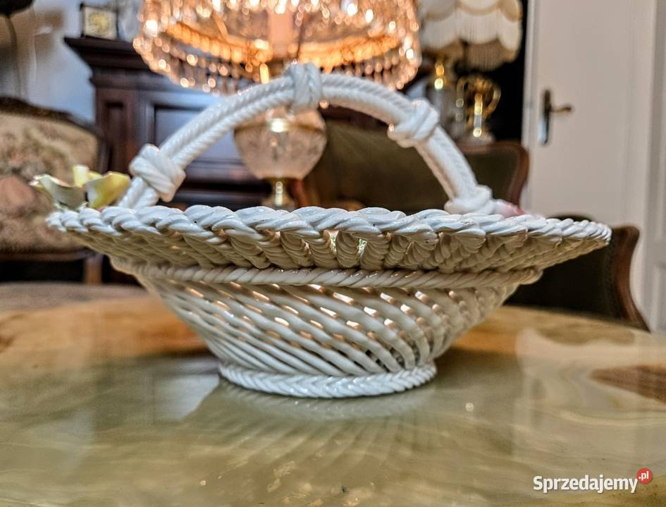 Porcelanowy Włoski koszyk koszyczek Bassano Kalisz
