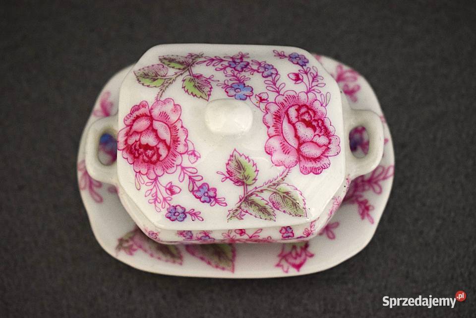 Porcelanowa miniaturka wazy z talerzykiem Chełmno