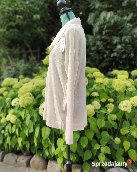 Cienki sweter Reserved XL dekolt woda beżowy Bluzki i koszule Bluzki i koszule zachodniopomorskie Szczecin