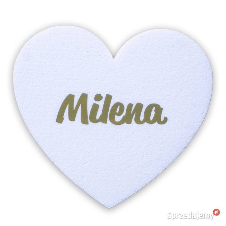 Styropianowe serduszka z imieniem dziecka Dębna