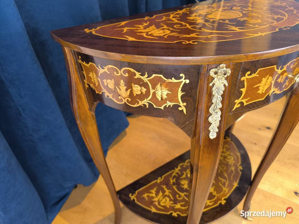 Piękna unikalna konsolka intasjowana przyścienna Łódź sprzedam