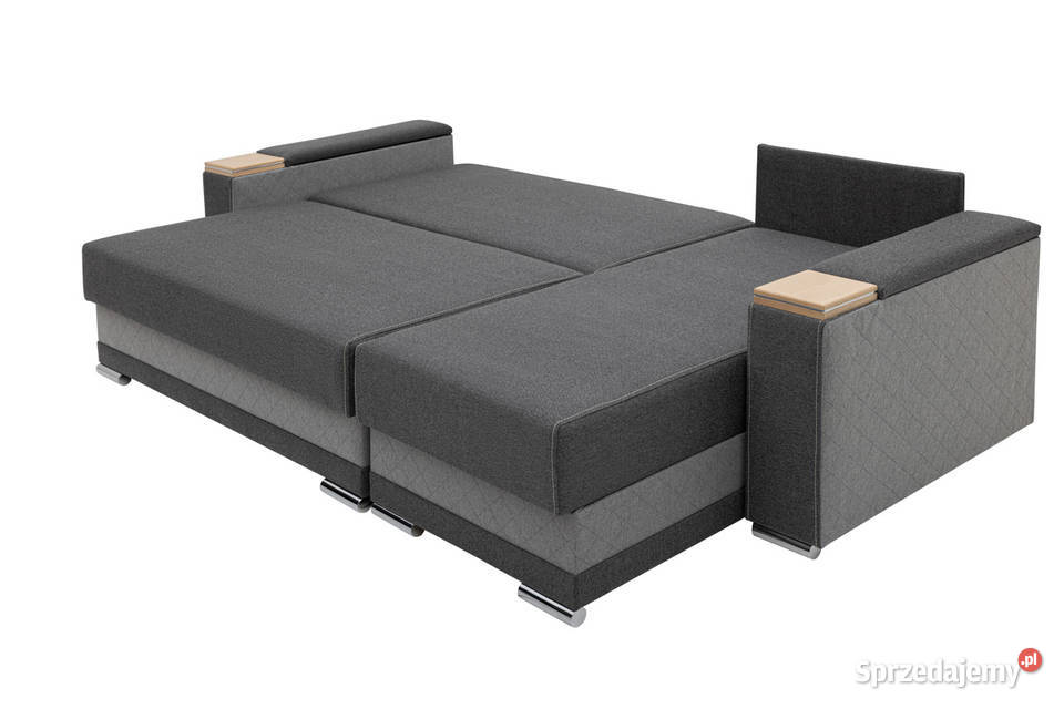 Narożnik Tapicerowany Dwukolorowy Szary DAVOS Rzeszów