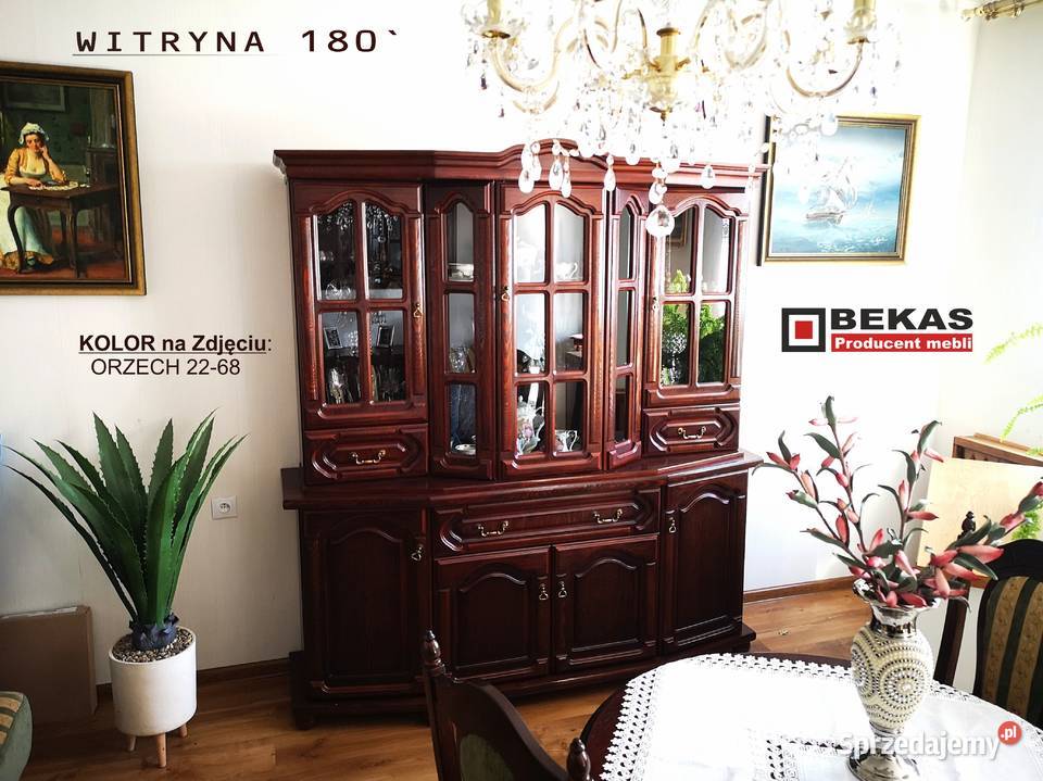 Stylowa Witryna 180 Orzech Włoski 22 68 Meble Kredensy i witryny kujawsko-pomorskie Wąbrzeźno sprzedam