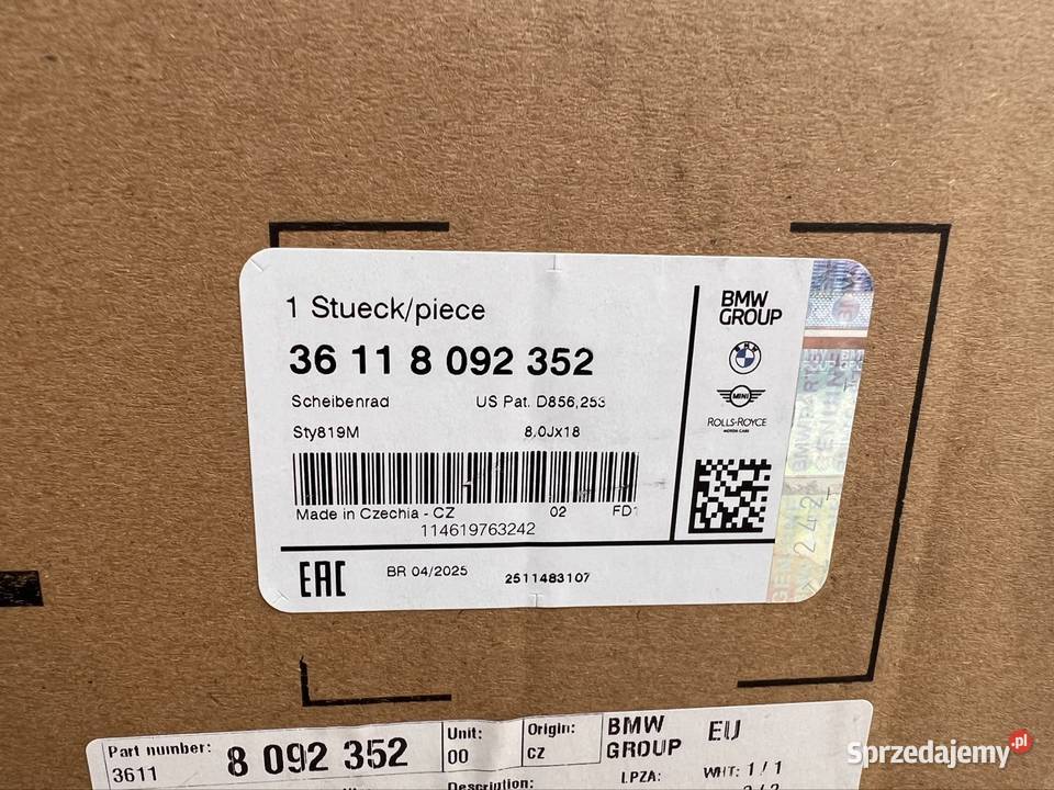 Felga BMW seria 1 F40 36118092352 Poznań