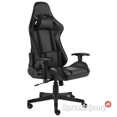 vidaXL Obrotowy fotel gamingowy czarny PVC20478