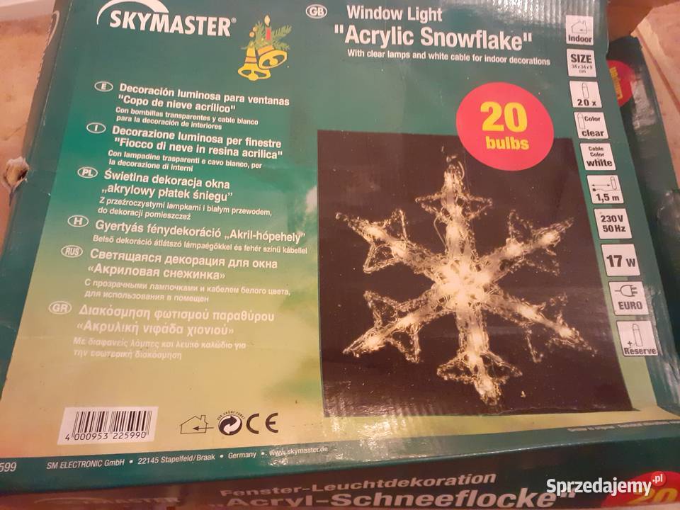 gwiazda świetlna świąteczna dekoracja na okno biały Gdańsk