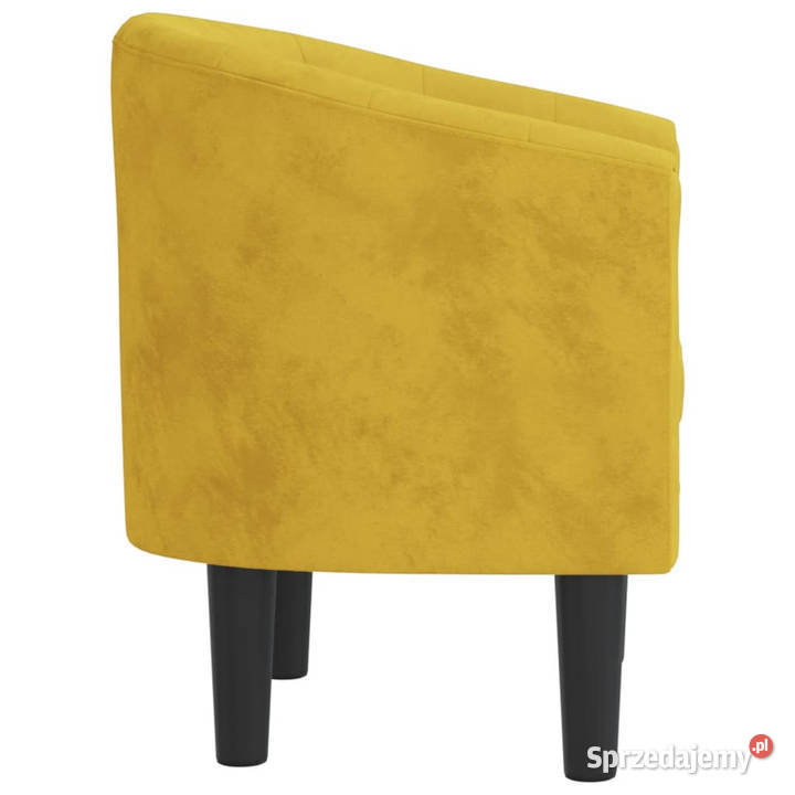 Fotel klubowy żółty obity aksamitem WM356476 Warszawa