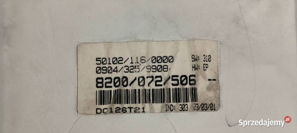 LICZNIK ZEGAR RENAULT CLIO II 8200072506 osobowe Motoryzacja