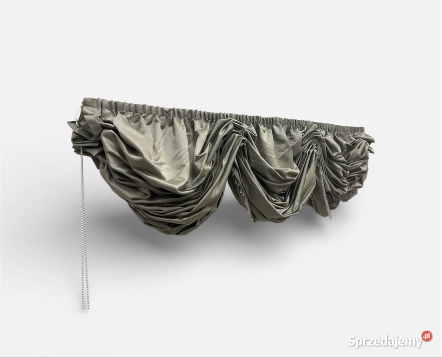 Zasłona rzymska austriacka drapowana koraliki beżowy