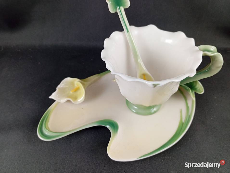 Porcelanowa filiżanka kwiatek Porcelana i szkło Zielona Góra