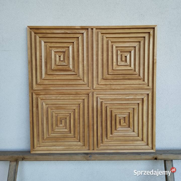 Obraz 3D z drewna dekoracja 76x76 labirynt kolor Gdynia