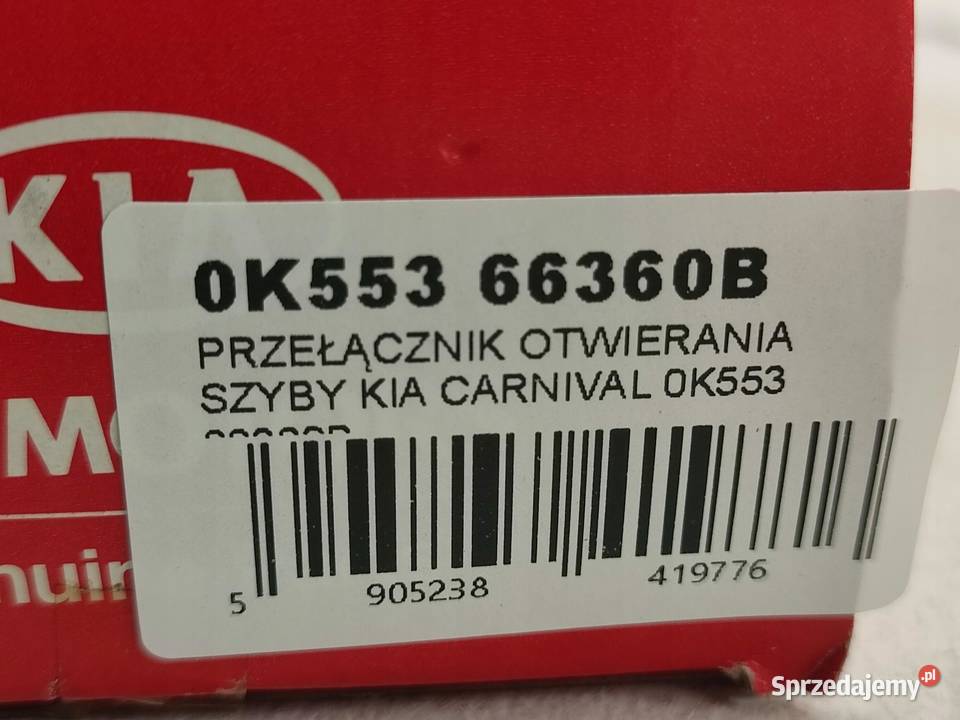 PRZEŁĄCZNIK SZYBY LEWY PRZÓD KIA CARNIVAL I lubelskie