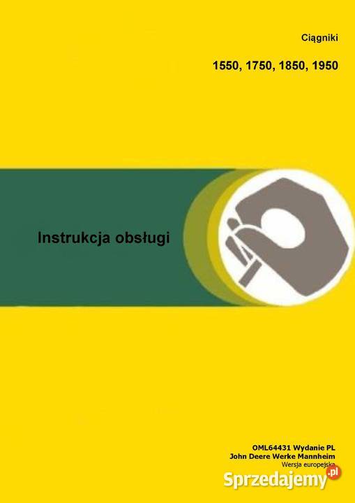Instrukcja obsługi JD 1550 1750 1850 1950 John wielkopolskie Szamotuły