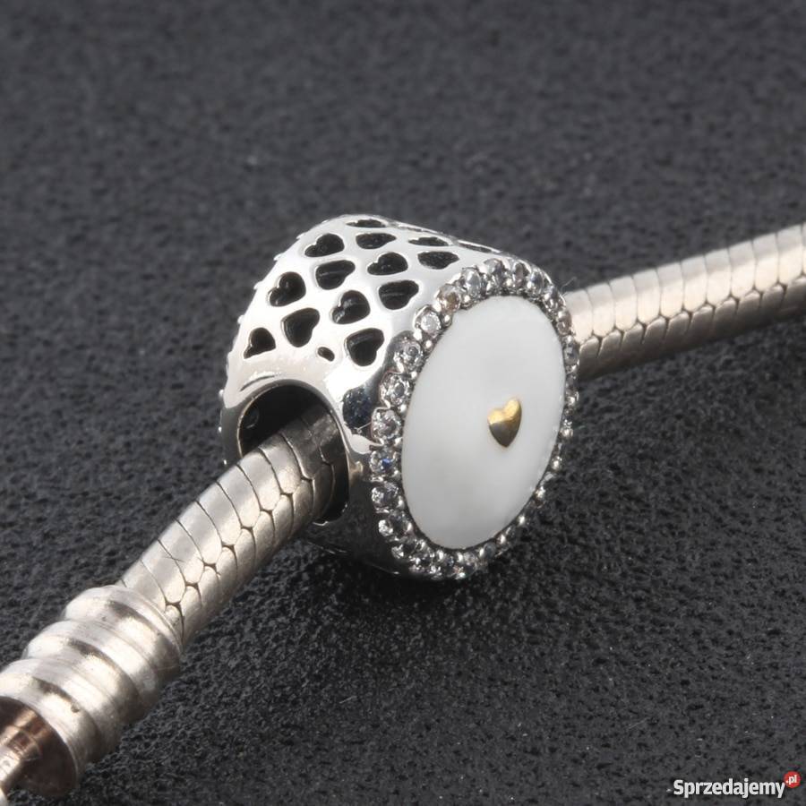 Pandora Charm koralik rozetka retro serce shine mazowieckie Warszawa