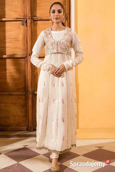 Długa sukienka bawełniana M 38 haftowana Szczecin