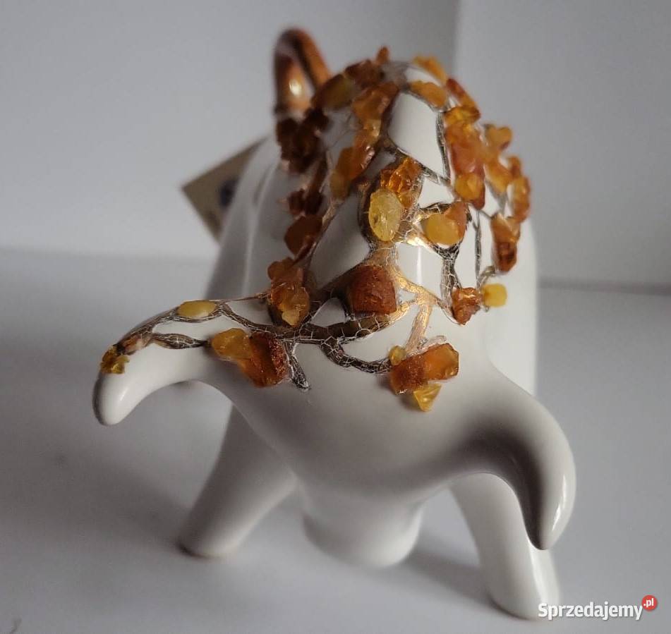 Byk Figurka Byczek ceramiczny ręcznie malowany Sierakowice
