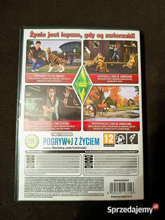 The Sims 3 Zwierzęta Dodatek Do Gry Wersja symulacje Komputerowe PC Suwałki