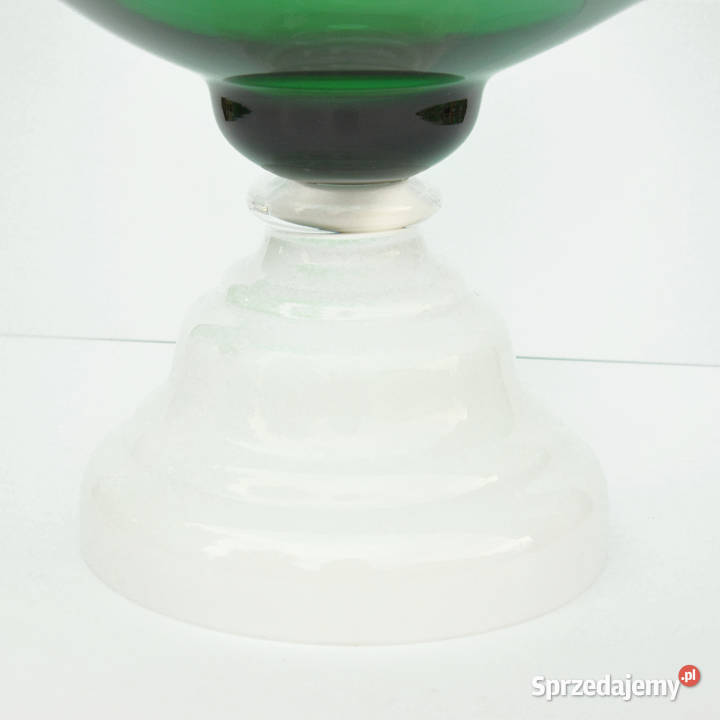 Szklana patera na owoce Harrachov Czechosłowacja odcienie zieleni Warszawa sprzedam