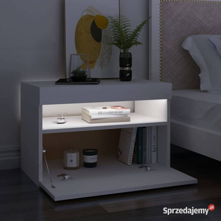Szafka nocna z oświetleniem LED biała 60x35x40 Warszawa sprzedam