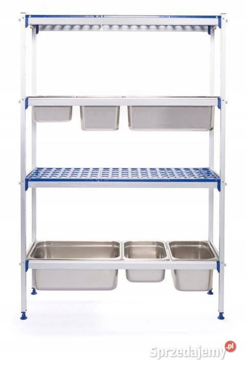 Regał aluminiowo polietylenowy 4 półki szer 125 Góra