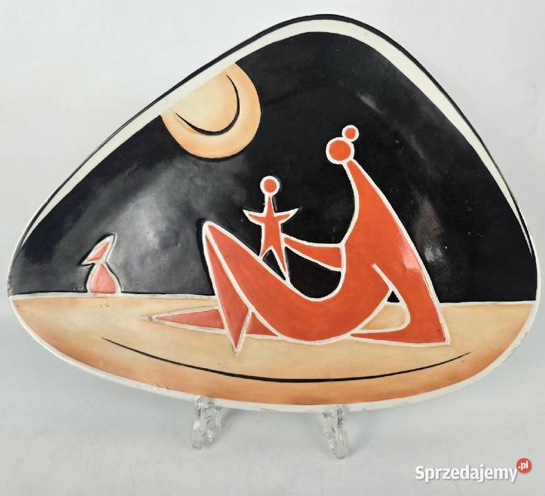Patera art deco Zsolnay Trk Jnos Węgry lata 60te mazowieckie Warszawa
