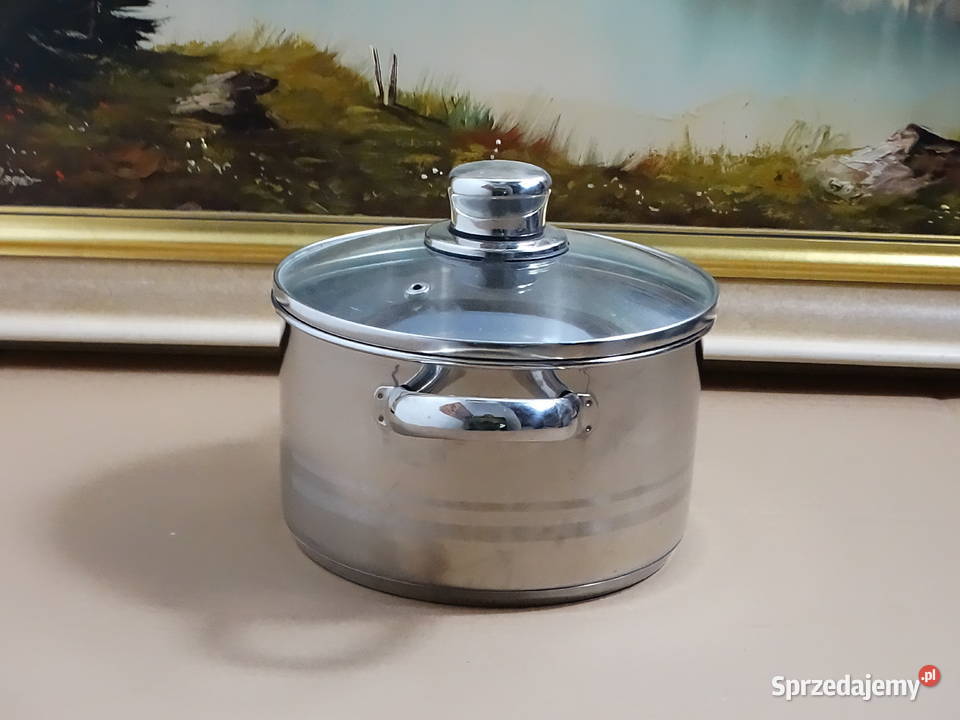 Garnek stalowy ze szklaną pokrywką 18 25 L stal Biłgoraj
