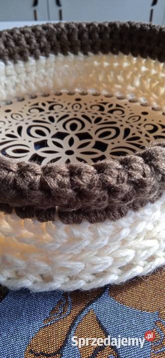 OKRĄGŁA PATERKA KOSZYCZEK autorskie rękodzieło