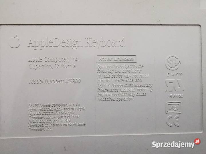 Macintosh Apple M2980 KLAWIATURA Polska ADB