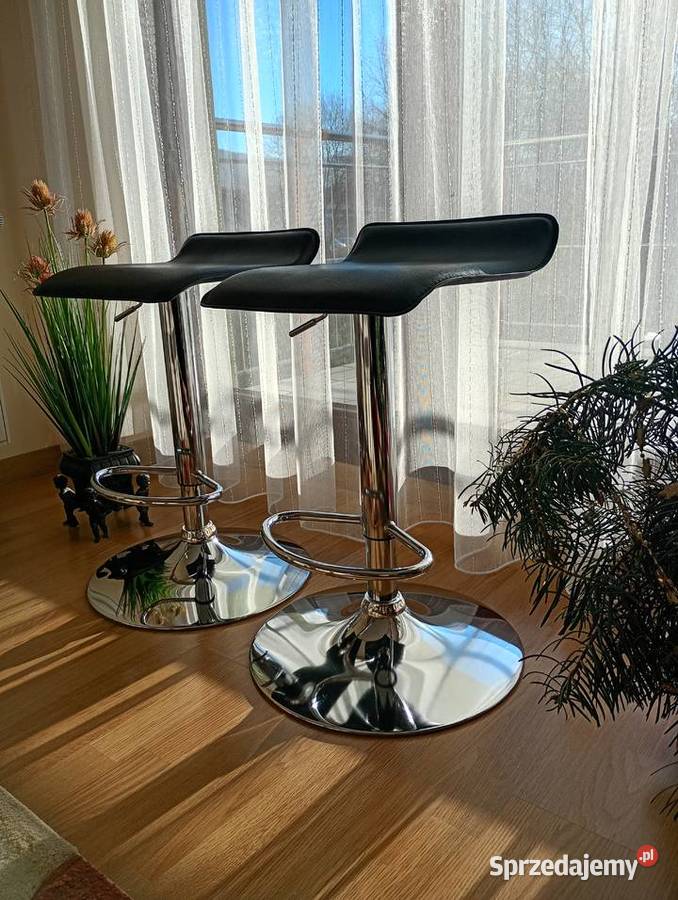 HOKER czarny chromowany stan idealny 2 sztuki Ustroń