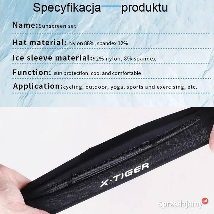 Czepek Rękawy Letni Zestaw Sportowy XTIGER Sieradz
