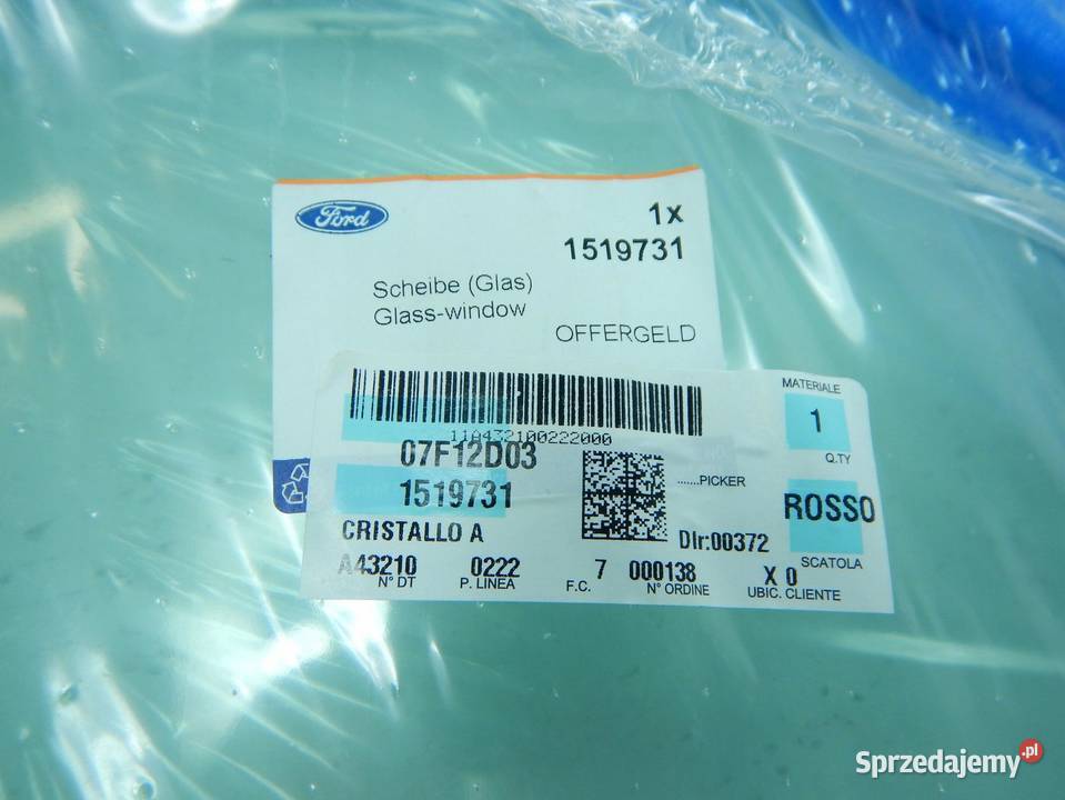 SZYBA BOCZNA PRAWY PRZÓD FORD FIESTA 0817