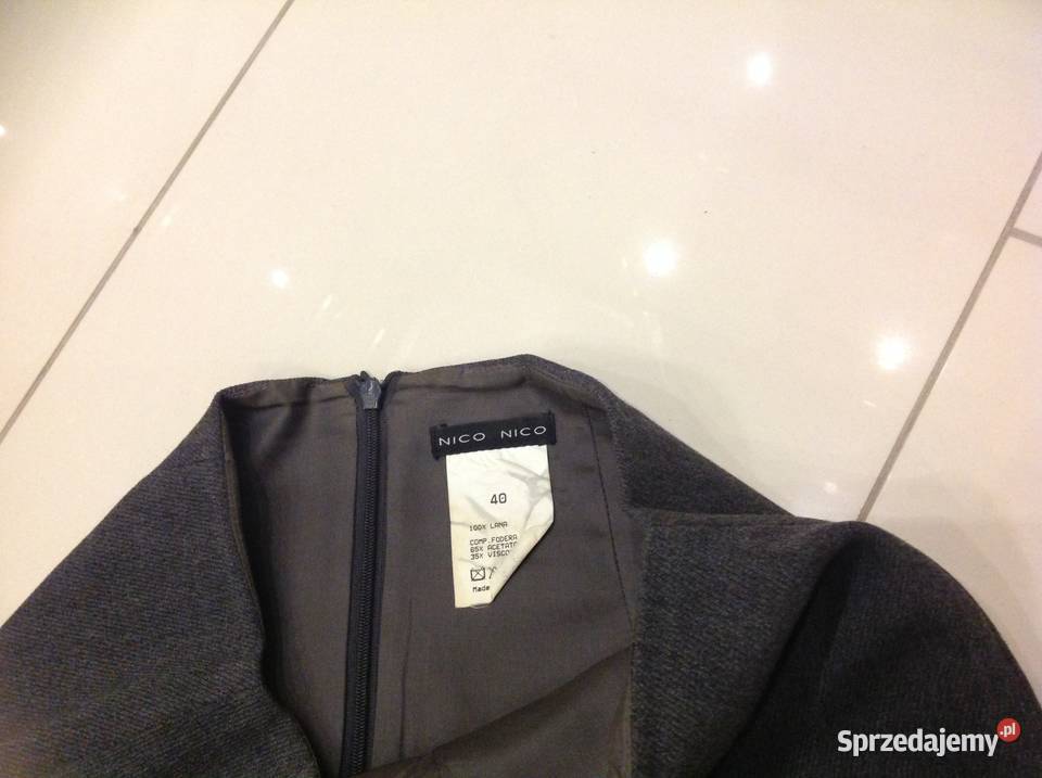 Mini Spódnica Damska XXS Lana 100 szary/srebrny Nowa Sól