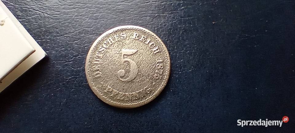 Stare monety 5 fenig 1875 A Niemcy