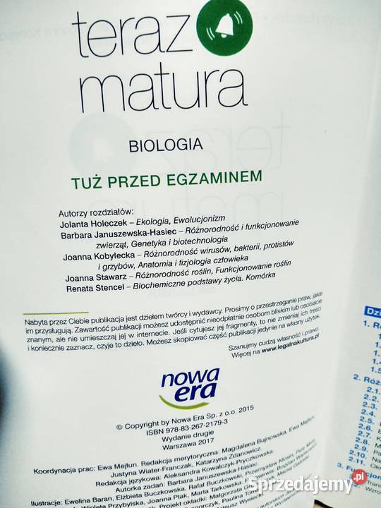 Teraz matura biologia tuż przed egzaminem matura sprzedam