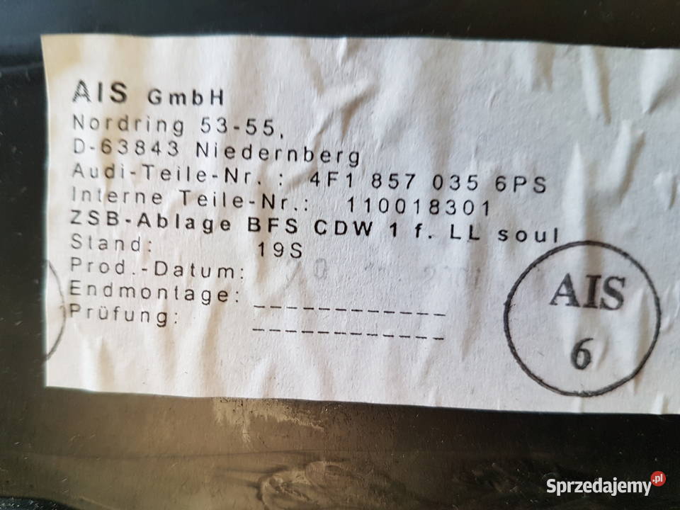 AUDI A6 C6 SCHOWEK POLKA SILOWNIK ZAMEK SCHOWKA wielkopolskie sprzedam