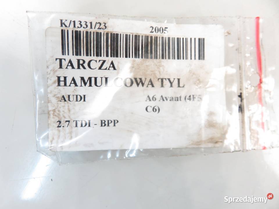 TARCZA HAMULCOWA TYŁ AUDI A6 C6 osobowe