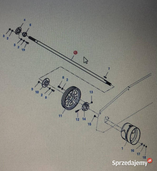 FENDT LA323175950Fendt wał dolny przenośnik Jastrzębniki