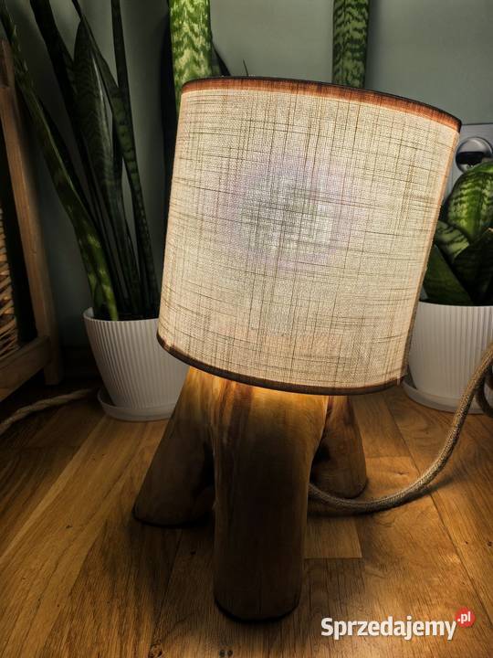 Drewniana lampka handmade w stylu boho Oświetlenie Płock