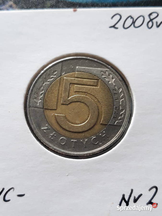 5 złotych 2008 r 2 około mennicza wielkopolskie Konin sprzedam