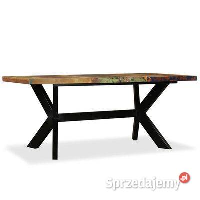 Stół jadalniany drewno odzyskane stalowe nogi Warszawa