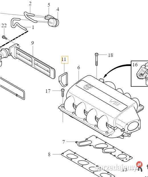 VOLVO S80 44 V8 uszczelka dlawika pokrywy Bielany Wrocławskie