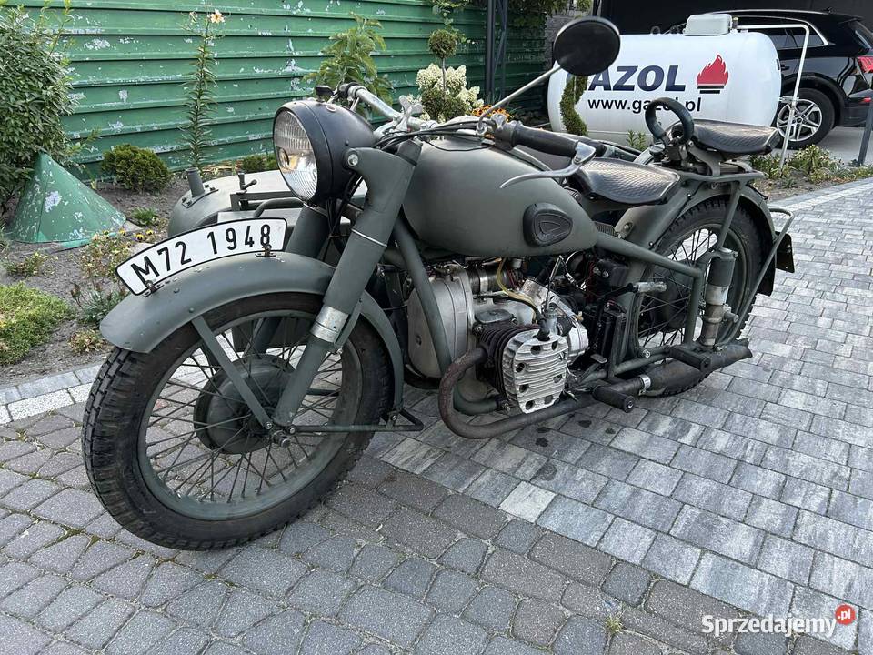 M72 1948 motocykl z wózkiem bocznym sprawny pozostałe lubelskie Międzyrzec Podlaski