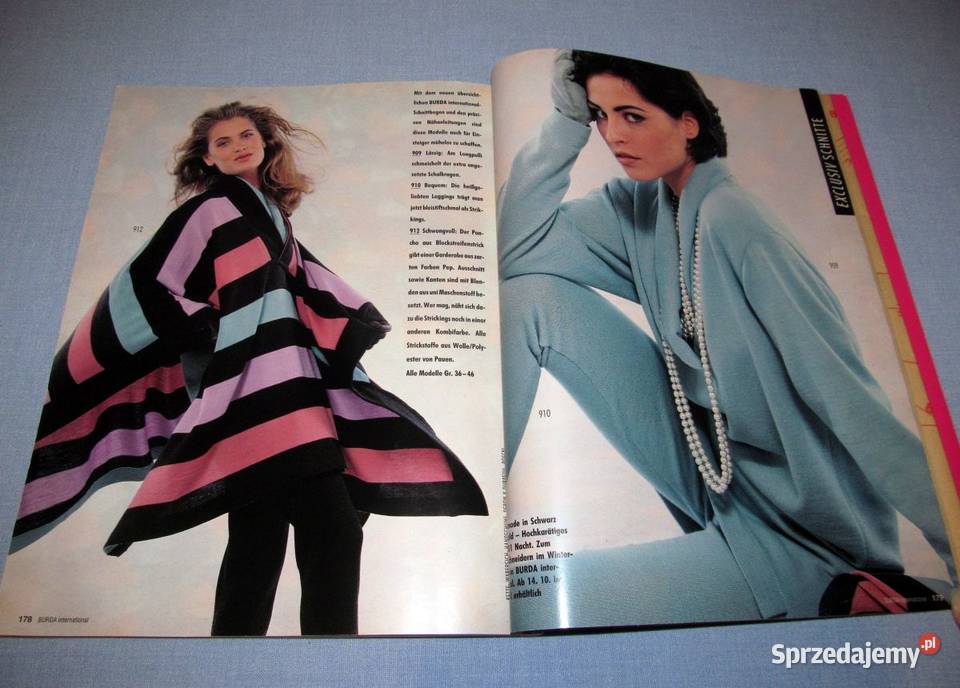 Burda International Jesień 1992 moda szycie Plotki, moda, uroda Skępe sprzedam