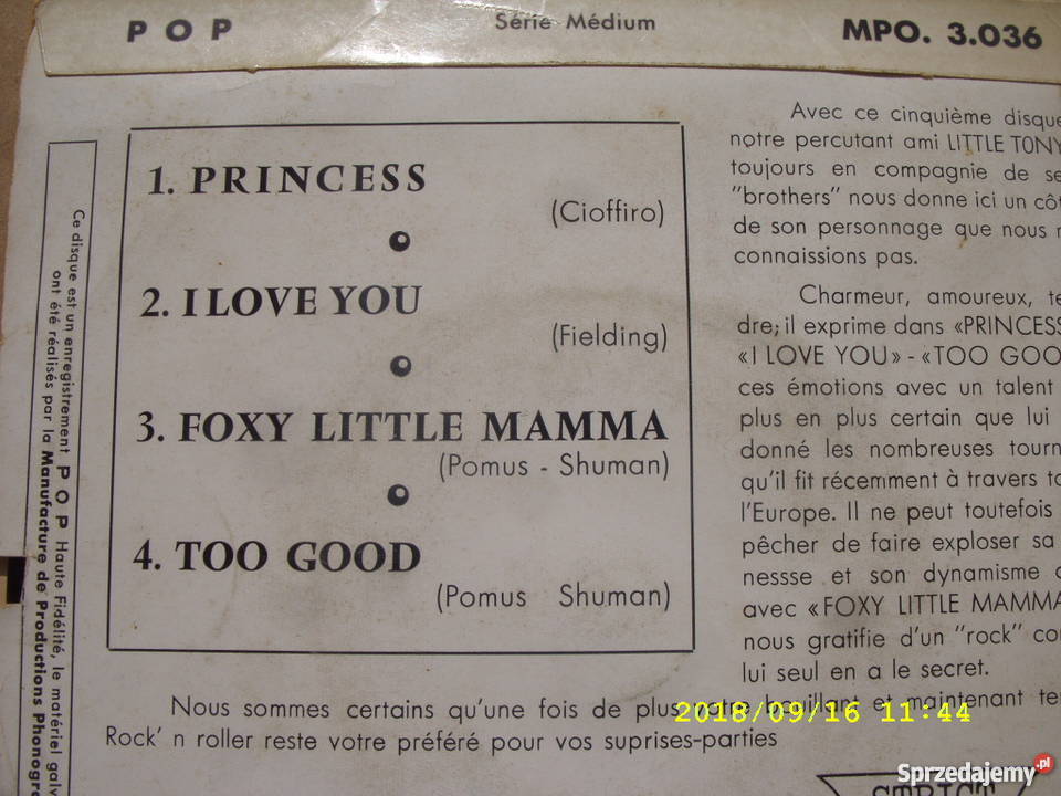 LITTLE TONY VOL 5PRINCES Singiel winyl sprzedam