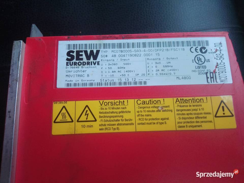 Falownik SEW DFP21B MC07B00085A3400 DFP21B Stare Kurowo