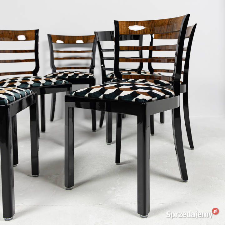 Komplet 6 krzeseł jadalnianych art deco Łowęcin