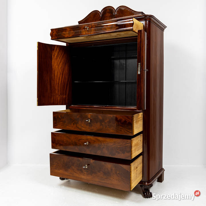 Wysoka komoda i barek szyfoniera stara antyk Swarzędz