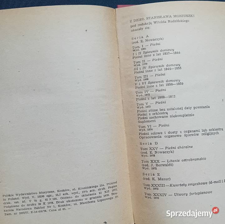 Witold Rudziński Moniuszko PWM 1987 r Wydanie V Koźminek
